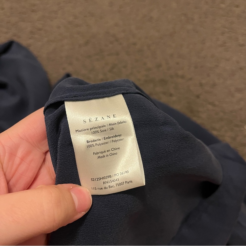 Sezane Chlo Silk Button Up Shirt - Picture 9 of 11